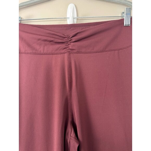 Aeropostale Womens Large Burgundy Air Soft High‑Rise Cinch Flare Leggings Street - Picture 3 of 11